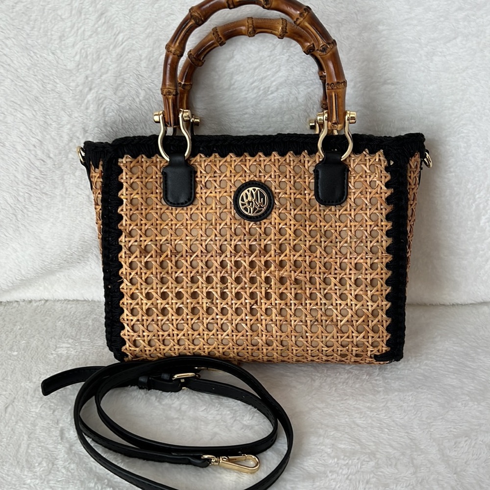 Lilly Pulitzer Tan and Black Woven Bag